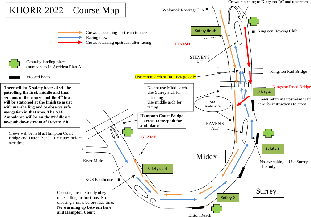 Kingston Head of the River race course map